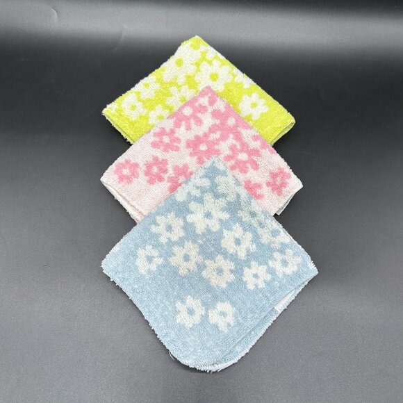 St Marys Other - Vintage Washcloths Flower Power Pastel Daisy Floral Bathroom St Marys USA 1970s